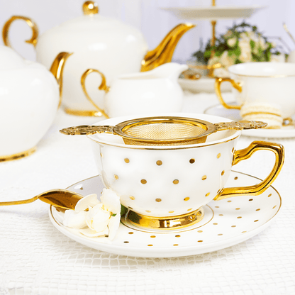 Teacup Polka Gold Ivory