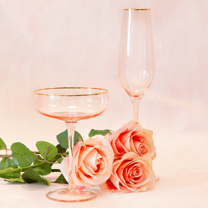 Champagne Flute Rose Crystal - Set of 2