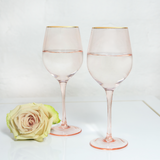 Wine Glass Rose Crystal - Set of 2