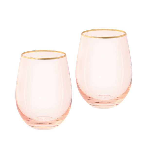 Tumbler Glasses Crystal Rose Set of 2