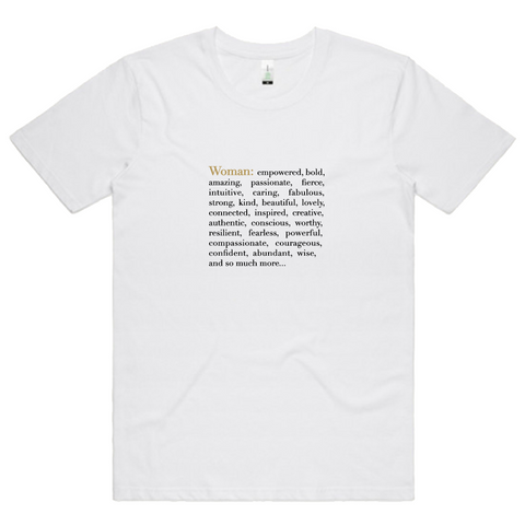 Organic Cotton T-Shirt Oversized Style - Definition of a Woman