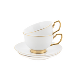 Teacup & Saucer Petite Ivory - Set of 2
