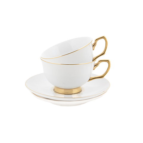 Teacup & Saucer Petite Ivory - Set of 2