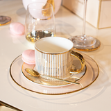 Teacup & Saucer Pinstripe Ivory - Online Exclusive