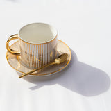 Teacup & Saucer Pinstripe Ivory - Online Exclusive